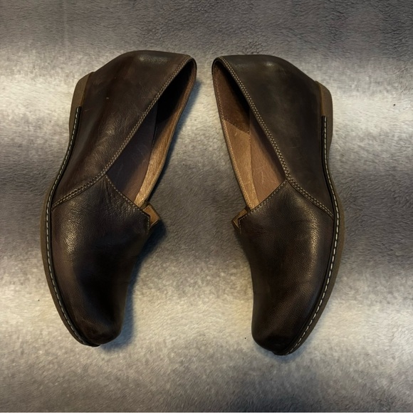 Dansko Liliana Burnished Brown Leather Wedge Loafers Comfort Shoes Size 9 EU 39 - Picture 5 of 12